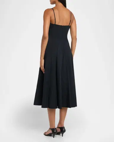 Staud Wylie Paneled Poplin Midi Dress | Thumbnail 3