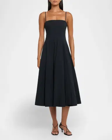 Staud Wylie Paneled Poplin Midi Dress | Thumbnail 4