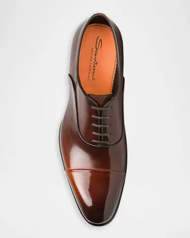 Santoni Men's Carter Burnished Leather Oxford Shoes | Thumbnail 3 Santoni Men's Carter Burnished Leather Oxford Shoes | Thumbnail 3