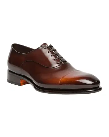 Santoni Men's Carter Burnished Leather Oxford Shoes | Thumbnail 1 Santoni Men's Carter Burnished Leather Oxford Shoes | Thumbnail 1