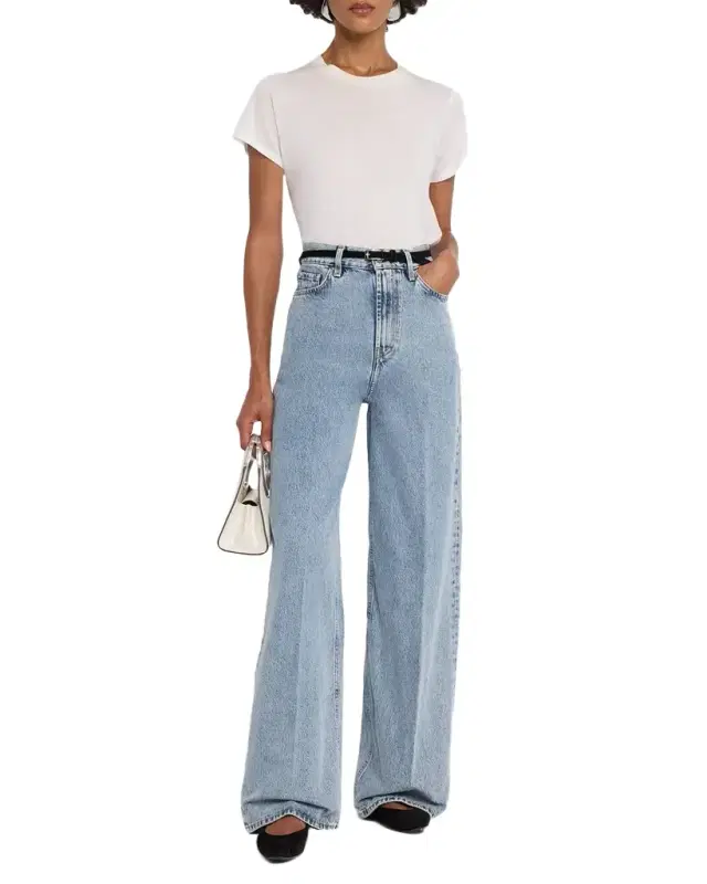 Wide-Leg Denim Pants