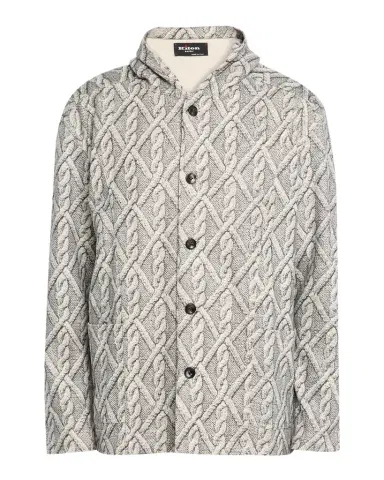 Kiton Men's Cable Knit-Print Hooded Sweater | Thumbnail 1