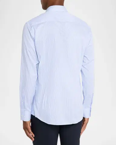 Emporio Armani Men's Cotton Micro-Pinstripe Classic Fit Sport Shirt | Thumbnail 3