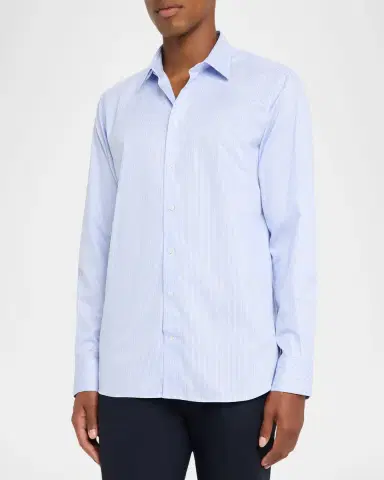 Emporio Armani Men's Cotton Micro-Pinstripe Classic Fit Sport Shirt | Thumbnail 4