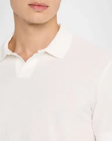 Emporio Armani Men's Chain Stitch Jacquard Knit Polo Shirt | Thumbnail 5
