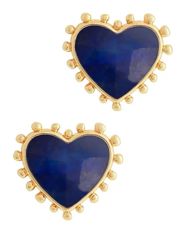 Heart Stone Stud Earrings