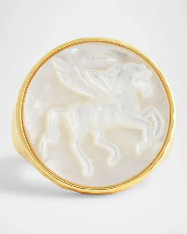 Anabel Aram Jewelry Pegasus Mother-of-Pearl Coin Signet Ring | Thumbnail 3 Anabel Aram Jewelry Pegasus Mother-of-Pearl Coin Signet Ring | Thumbnail 3