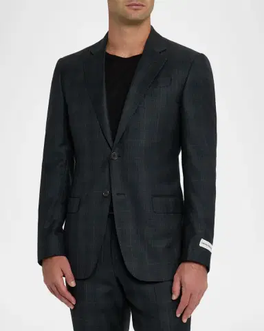 Emporio Armani Men's Wool Super 130s Plaid G Line Suit | Thumbnail 4 Emporio Armani Men's Wool Super 130s Plaid G Line Suit | Thumbnail 4