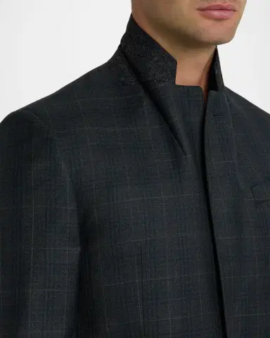 Emporio Armani Men's Wool Super 130s Plaid G Line Suit | Thumbnail 8 Emporio Armani Men's Wool Super 130s Plaid G Line Suit | Thumbnail 8