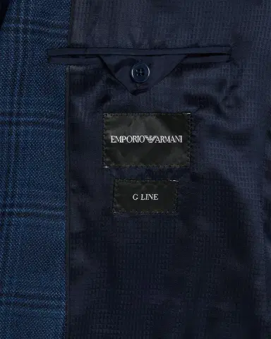 Emporio Armani Men's Prince of Wales Wool G Line Sport Coat | Thumbnail 6 Emporio Armani Men's Prince of Wales Wool G Line Sport Coat | Thumbnail 6