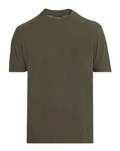 Emporio Armani Men's Tonal Basketweave Crewneck T-Shirt | Thumbnail 1
