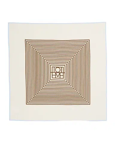 Toteme Centered Monogram Silk Square Scarf | Thumbnail 1
