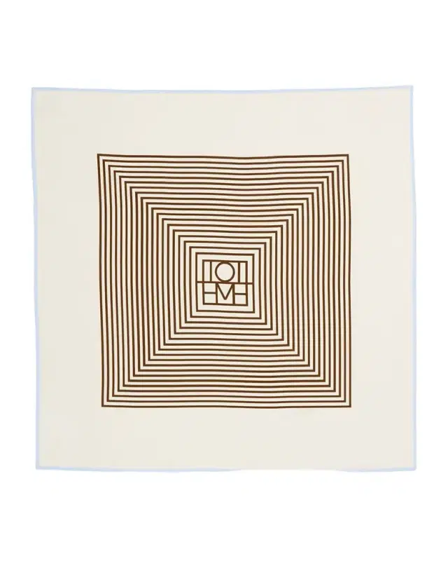Toteme Centered Monogram Silk Square Scarf