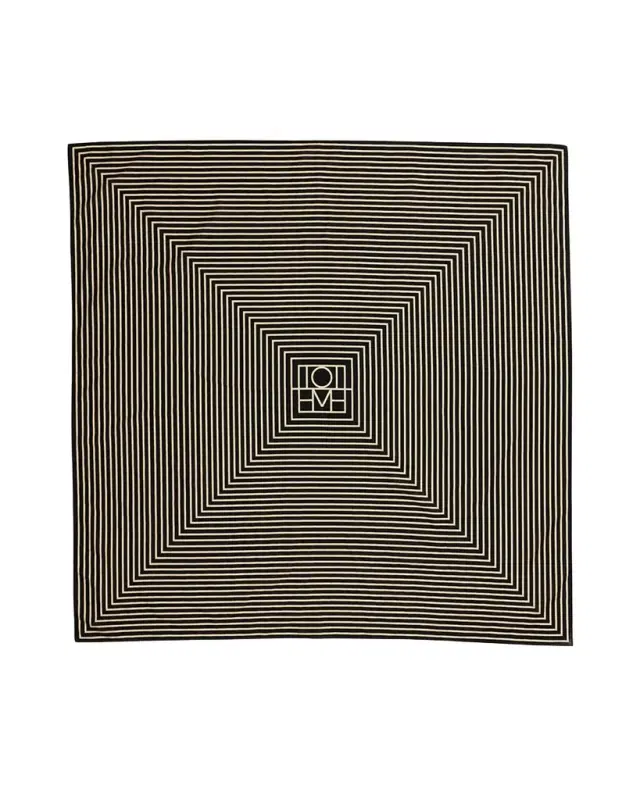 Centered Monogram Silk Square Scarf
