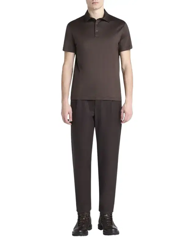 Men's Silk and Cotton Polo Shirt