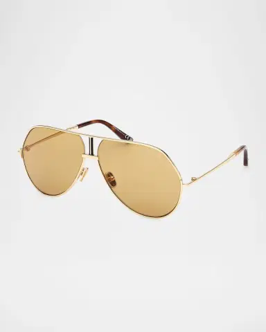 Tom Ford Men's Rickie-02 Metal Aviator Sunglasses | Thumbnail 3