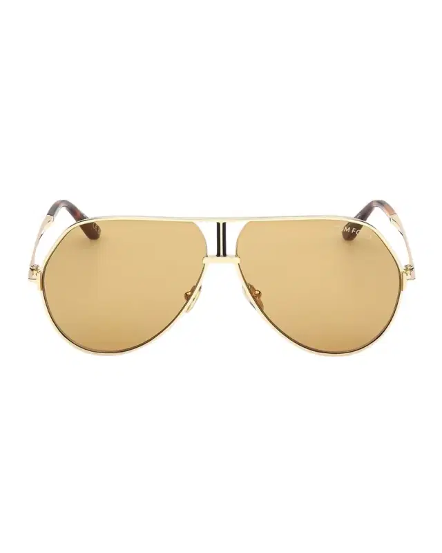 TOM FORD Men 's Rickie-02 Metal Aviator Sunglasses