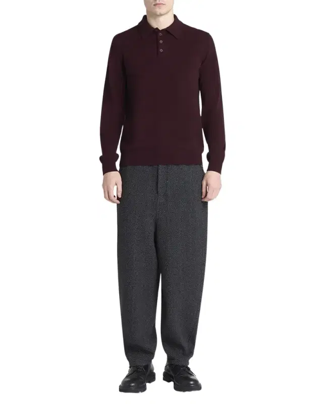 Men 's Cashmere Knit Polo Sweater