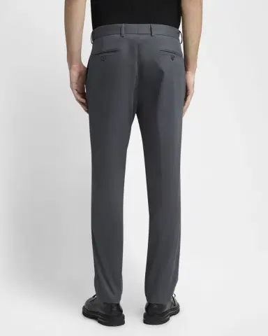 Giorgio Armani Men's Cotton and Cashmere Slim Flat-Front Trousers | Thumbnail 3