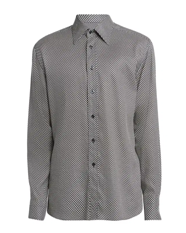 TOM FORD Men 's Lyocell Graphic Polka Dot Dress Shirt