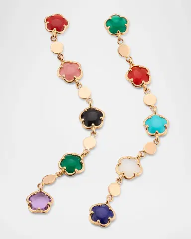 Pasquale Bruni 18K Rose Gold Figlia dei Fiori Earrings with Multicolor Stones | Thumbnail 2 Pasquale Bruni 18K Rose Gold Figlia dei Fiori Earrings with Multicolor Stones | Thumbnail 2