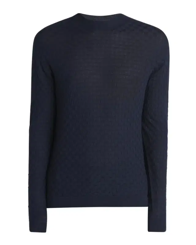 Men 's Quadrant Knit Cashmere and Silk Crewneck Sweater