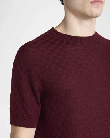 Giorgio Armani Men's Woven Quadrant Cashmere and Silk Crewneck Sweater | Thumbnail 5 Giorgio Armani Men's Woven Quadrant Cashmere and Silk Crewneck Sweater | Thumbnail 5