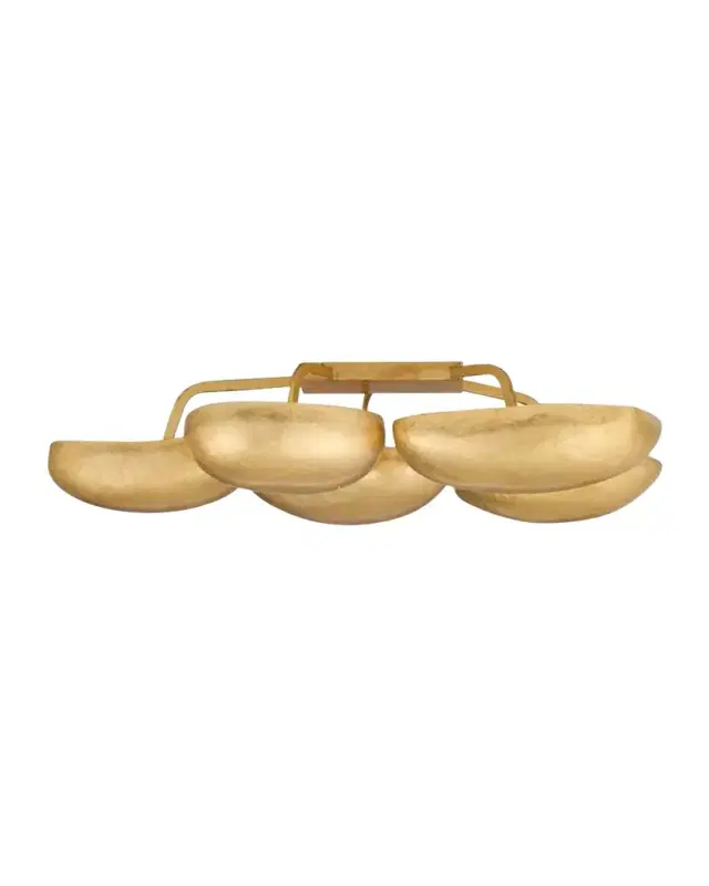 Arteriors Theo 55" 13-Light Gold Leaf Flush Mount
