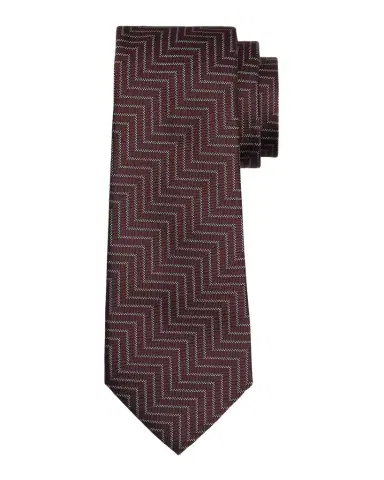 Giorgio Armani Men's Chevron-Woven Silk Tie | Thumbnail 1