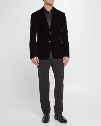 Giorgio Armani Men's Velvet Notch Lapel Dinner Jacket | Thumbnail 2 Giorgio Armani Men's Velvet Notch Lapel Dinner Jacket | Thumbnail 2