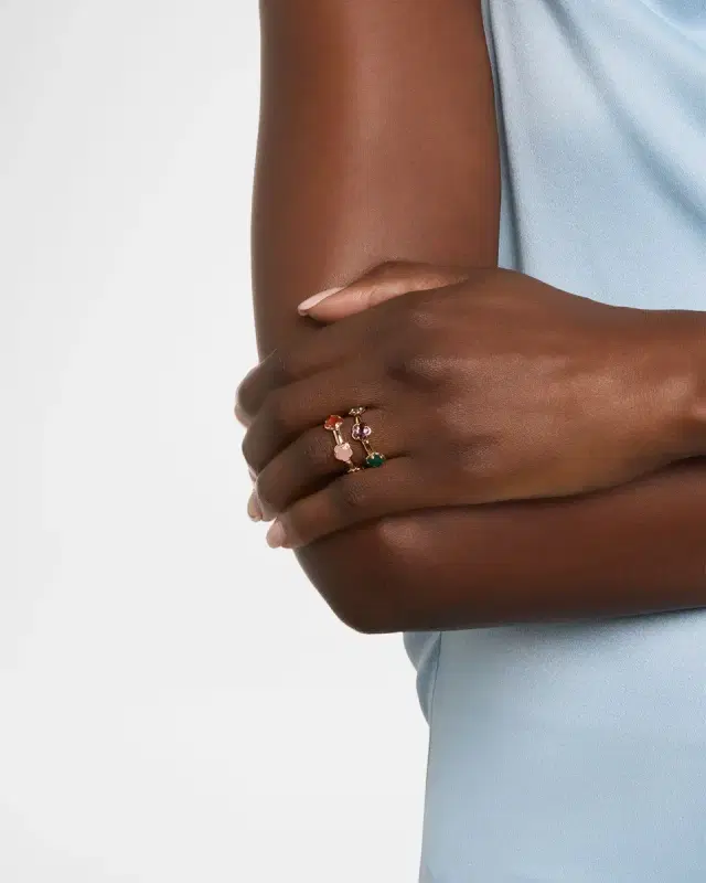 18K Rose Gold Figlia dei Fiori Ring with Multicolor Gems