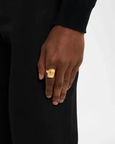 Versace Men 's Medusa Rectangular Signet Ring | Thumbnail 2