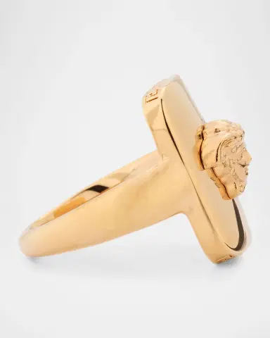 Versace Men 's Medusa Rectangular Signet Ring | Thumbnail 4