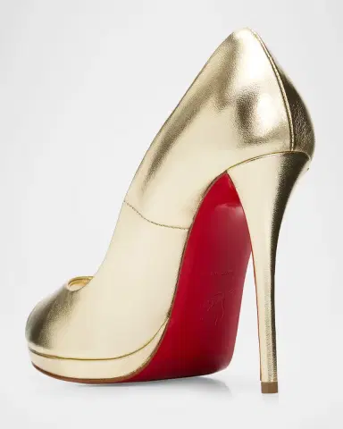 Christian Louboutin 120mm Lady Z Metallic Nappa Leather Peep-Toe Pumps | Thumbnail 2