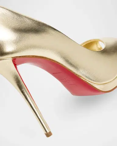 Christian Louboutin 120mm Lady Z Metallic Nappa Leather Peep-Toe Pumps | Thumbnail 3