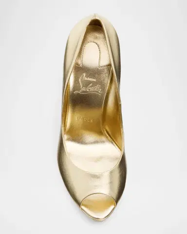 Christian Louboutin 120mm Lady Z Metallic Nappa Leather Peep-Toe Pumps | Thumbnail 4