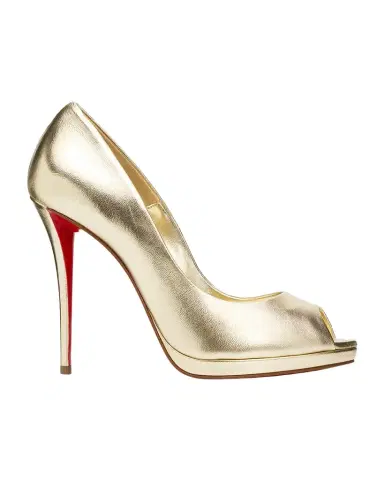 Christian Louboutin 120mm Lady Z Metallic Nappa Leather Peep-Toe Pumps | Thumbnail 1