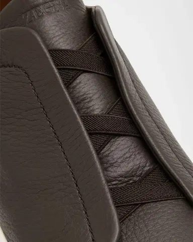 Zegna Men's Triple Stitch Deerskin Leather Sneakers | Thumbnail 5 Zegna Men's Triple Stitch Deerskin Leather Sneakers | Thumbnail 5