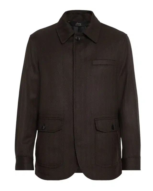 Men 's Super 180 's Wool Herringbone Chore Jacket