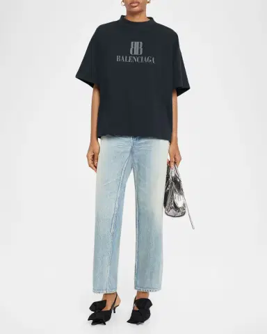 Balenciaga Nano BB Logo Oversized T-Shirt | Thumbnail 2