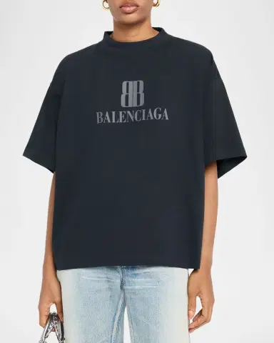 Balenciaga Nano BB Logo Oversized T-Shirt | Thumbnail 4
