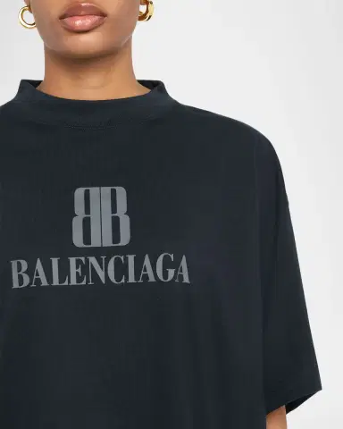 Balenciaga Nano BB Logo Oversized T-Shirt | Thumbnail 5