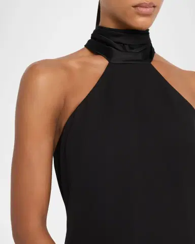 Aidan Mattox Draped Bonded Crepe Column Gown | Thumbnail 5 Aidan Mattox Draped Bonded Crepe Column Gown | Thumbnail 5