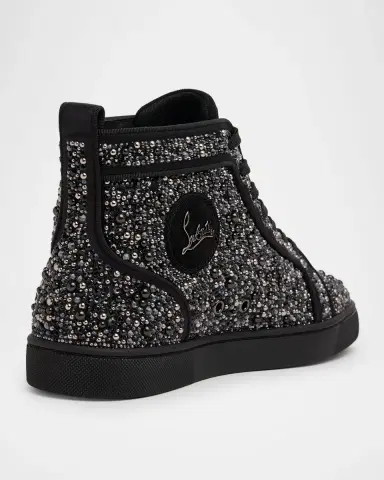 Christian Louboutin Men's Louis Strass High-Top Sneakers | Thumbnail 2 Christian Louboutin Men's Louis Strass High-Top Sneakers | Thumbnail 2