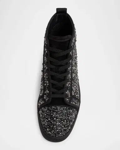 Christian Louboutin Men's Louis Strass High-Top Sneakers | Thumbnail 3 Christian Louboutin Men's Louis Strass High-Top Sneakers | Thumbnail 3
