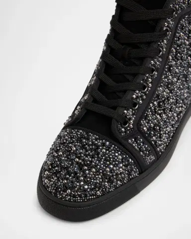 Christian Louboutin Men's Louis Strass High-Top Sneakers | Thumbnail 4 Christian Louboutin Men's Louis Strass High-Top Sneakers | Thumbnail 4