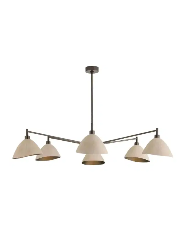 Arteriors Inlet 53" 6-Light Leather Chandelier