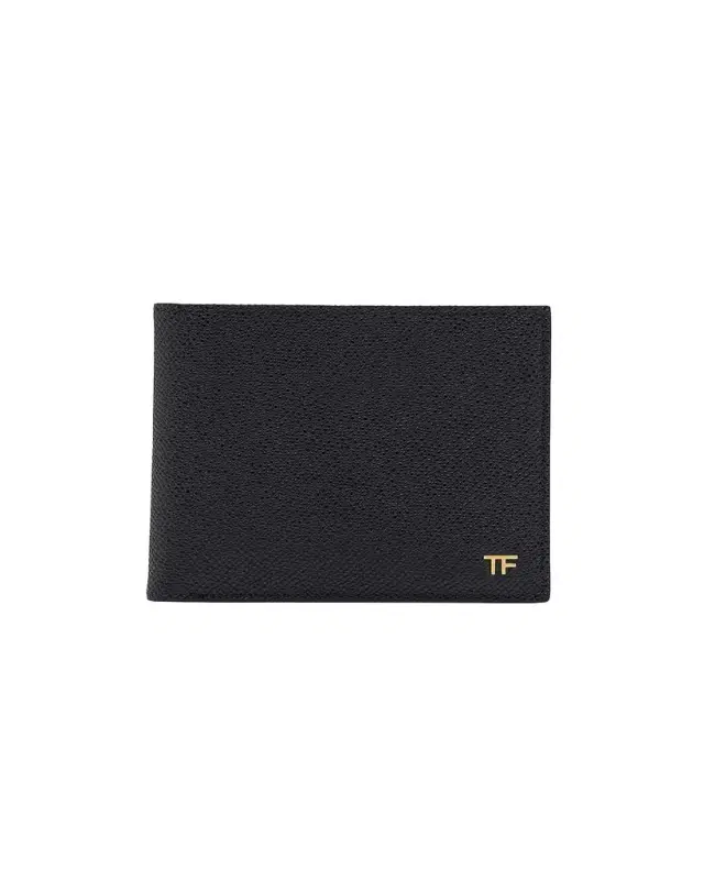 Men's T Line Small Grain Leather Bifold Wallet