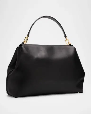 TOTEME T-Lock Smooth Calf Leather Satchel Bag | Thumbnail 3 TOTEME T-Lock Smooth Calf Leather Satchel Bag | Thumbnail 3