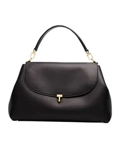 TOTEME T-Lock Smooth Calf Leather Satchel Bag | Thumbnail 1 TOTEME T-Lock Smooth Calf Leather Satchel Bag | Thumbnail 1